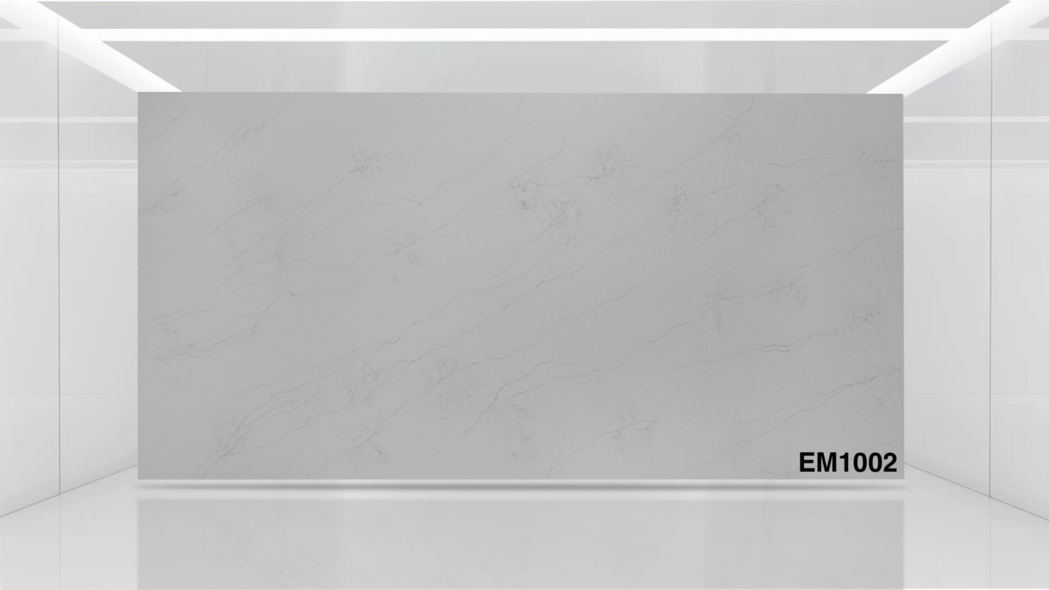 Whisper White quartz slab