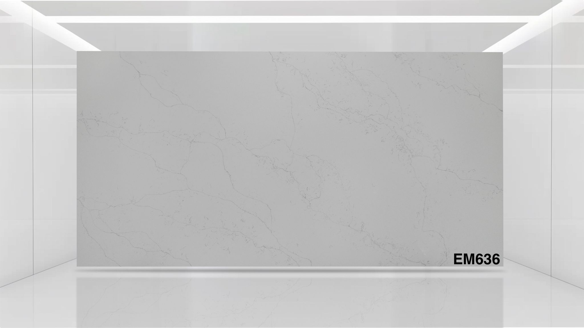 Soft Carrara Mist quartz slab