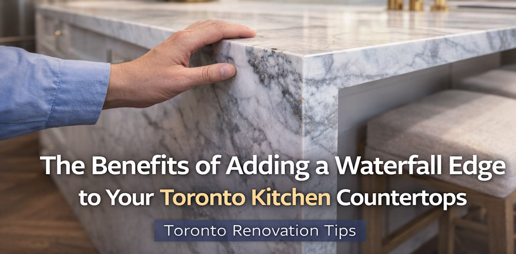 Waterfall edge kitchen countertops Toronto